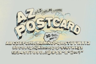 AZ Postcard 3D: A Font with Superhero Character