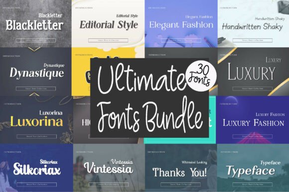 Unlimited Mega Bundle: 30 Fonts for Every Creative Vision